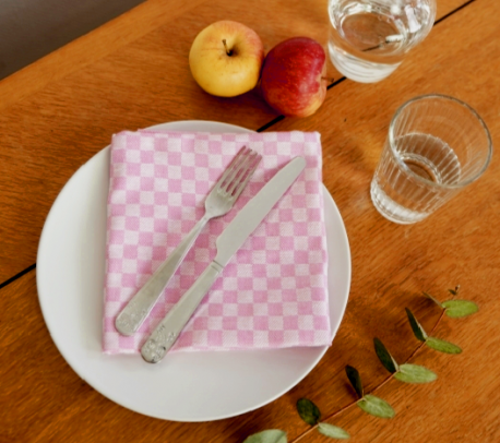 Serviette collection Damier - SED-0103 - Rose